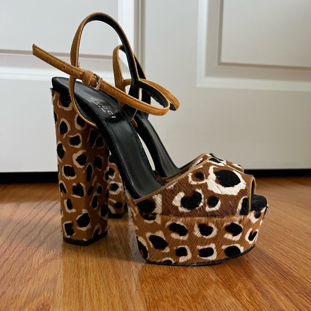 Gucci Platform Leopard Sandals